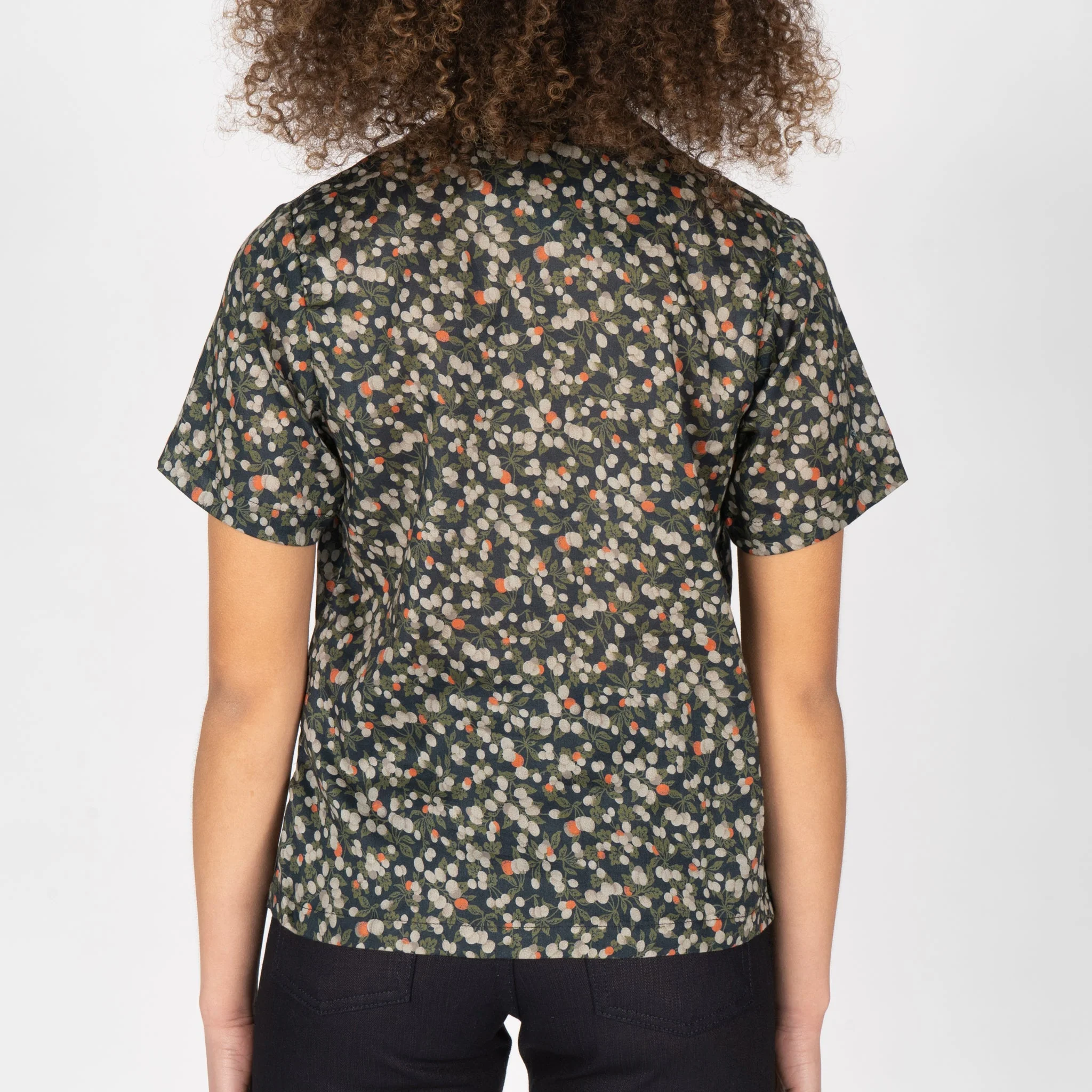 Camp Collar Shirt - Fruit Print - Navy - Image 3