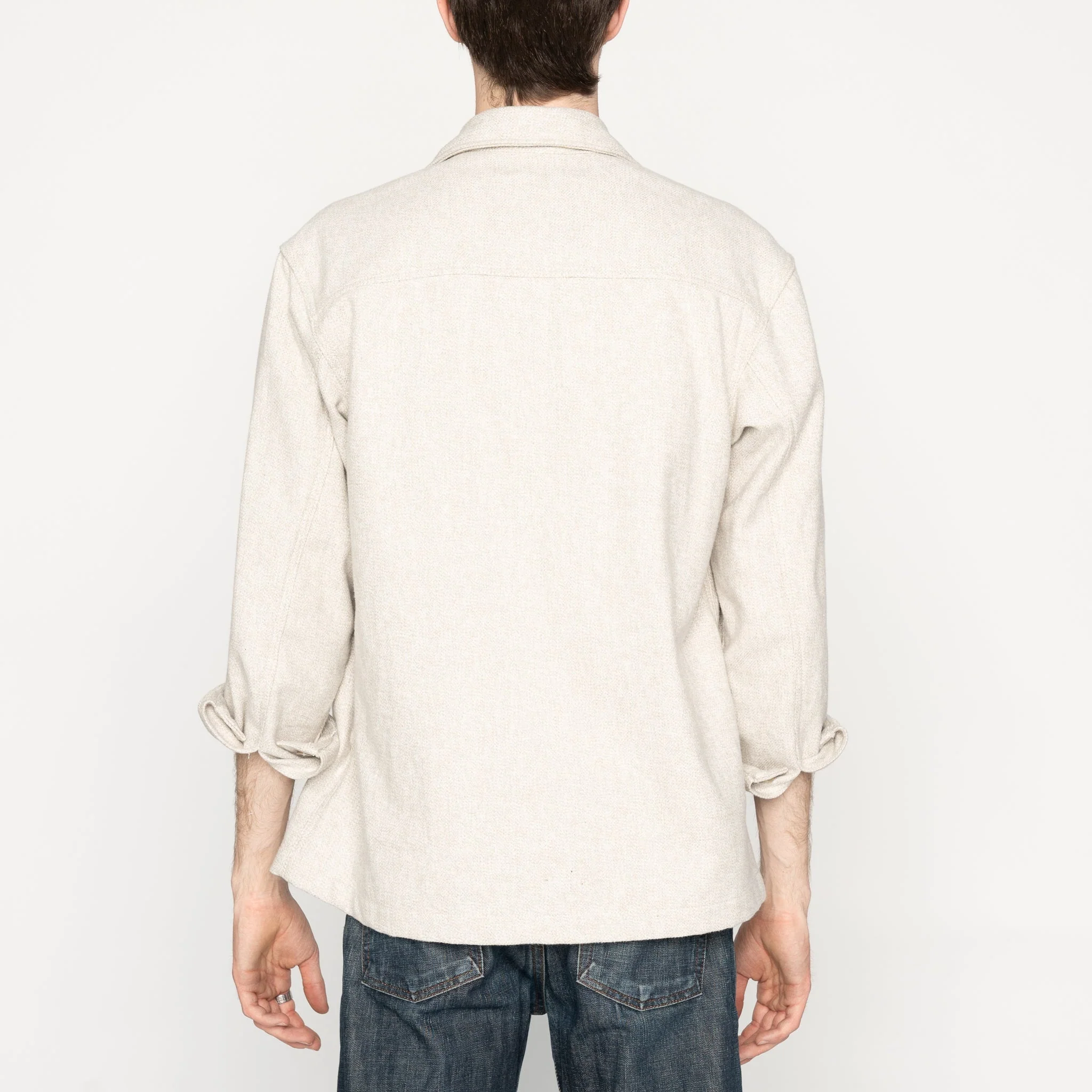Over Shirt - Triple Yarn Twist Brushed Flannel - Ivory - Image 3