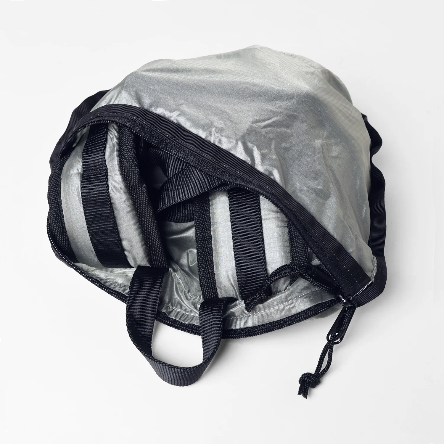 Packable Back Pack - 1.1oz Parachute Nylon Silver - Image 6
