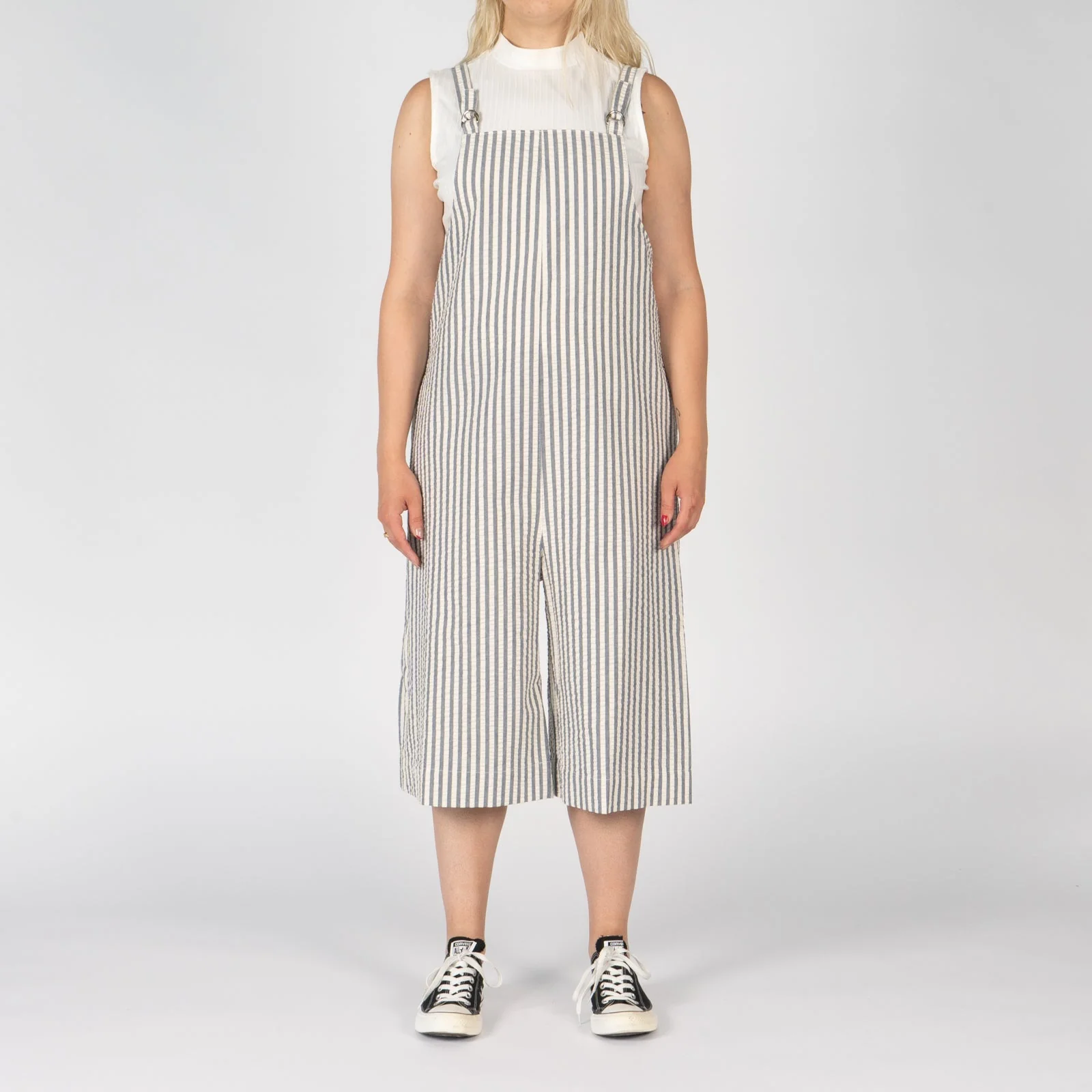 Romper - Seersucker Stripe - Blue/Cream - Image 3