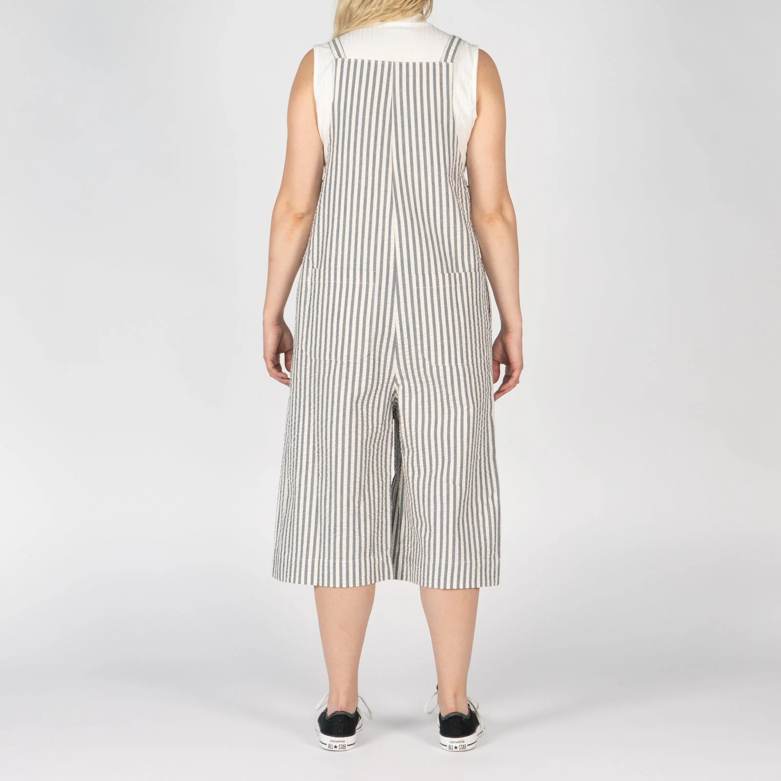 Romper - Seersucker Stripe - Blue/Cream - Image 4