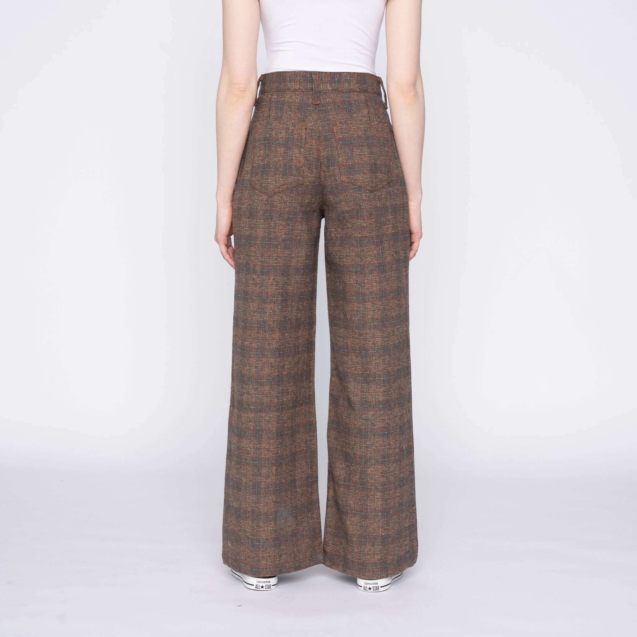 Wide Leg Trouser - Triple Yarn Twist Brushed Tweed - Desert Sunset - Image 3