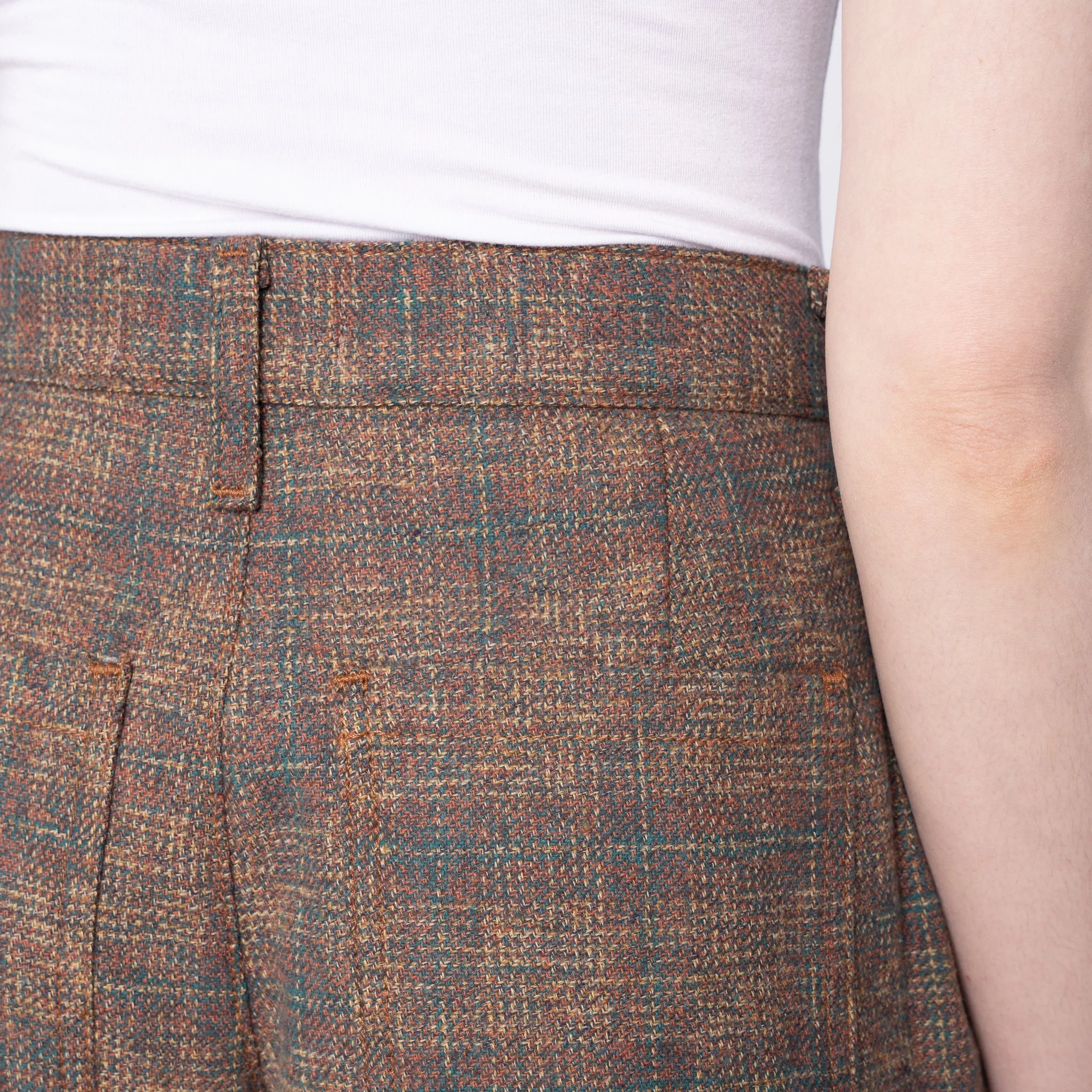 Wide Leg Trouser - Triple Yarn Twist Brushed Tweed - Desert Sunset - Image 5