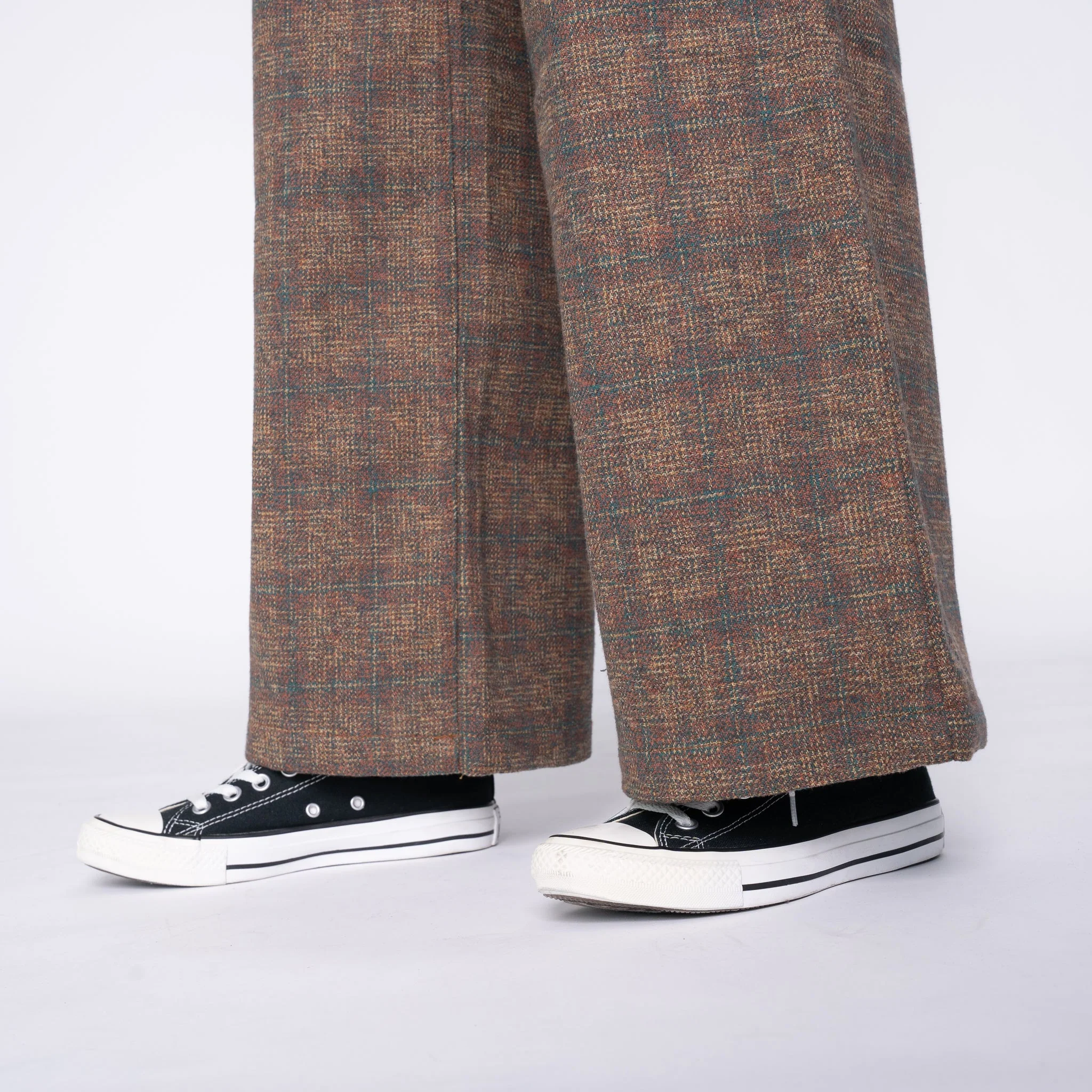 Wide Leg Trouser - Triple Yarn Twist Brushed Tweed - Desert Sunset - Image 6