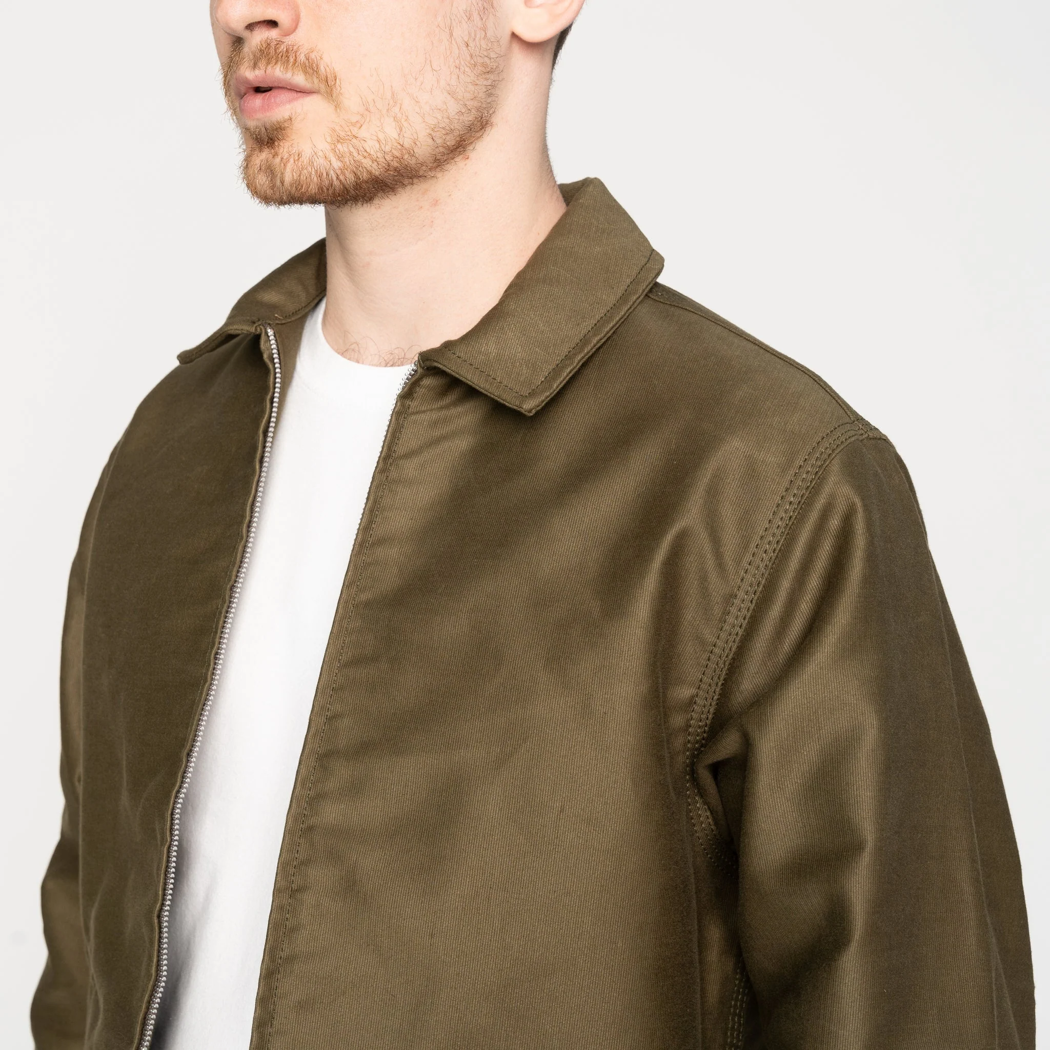 Zip Jacket - Brushed Jungle Cloth - Army - Image 4
