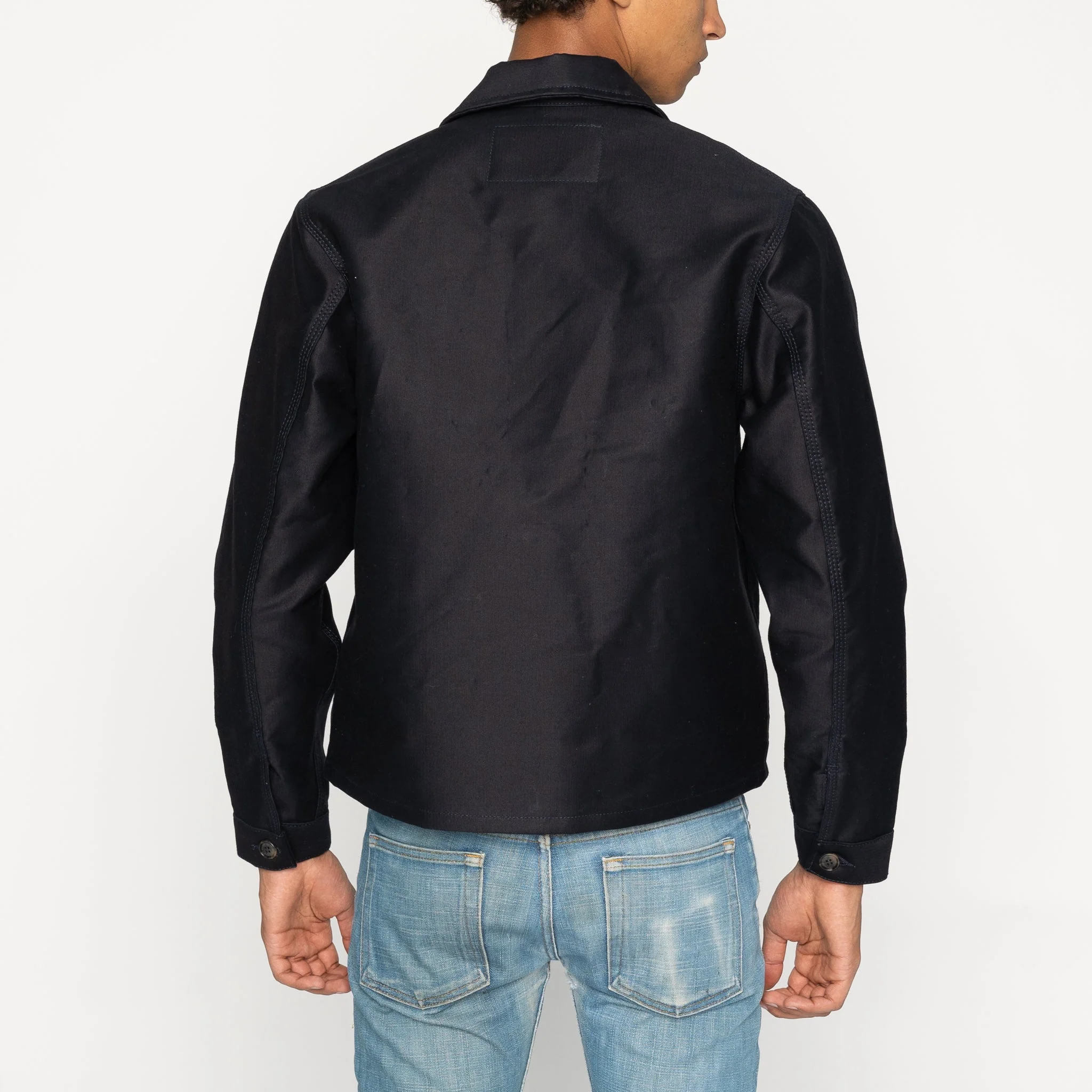 Zip Jacket - Brushed Jungle Cloth - Navy - Image 3