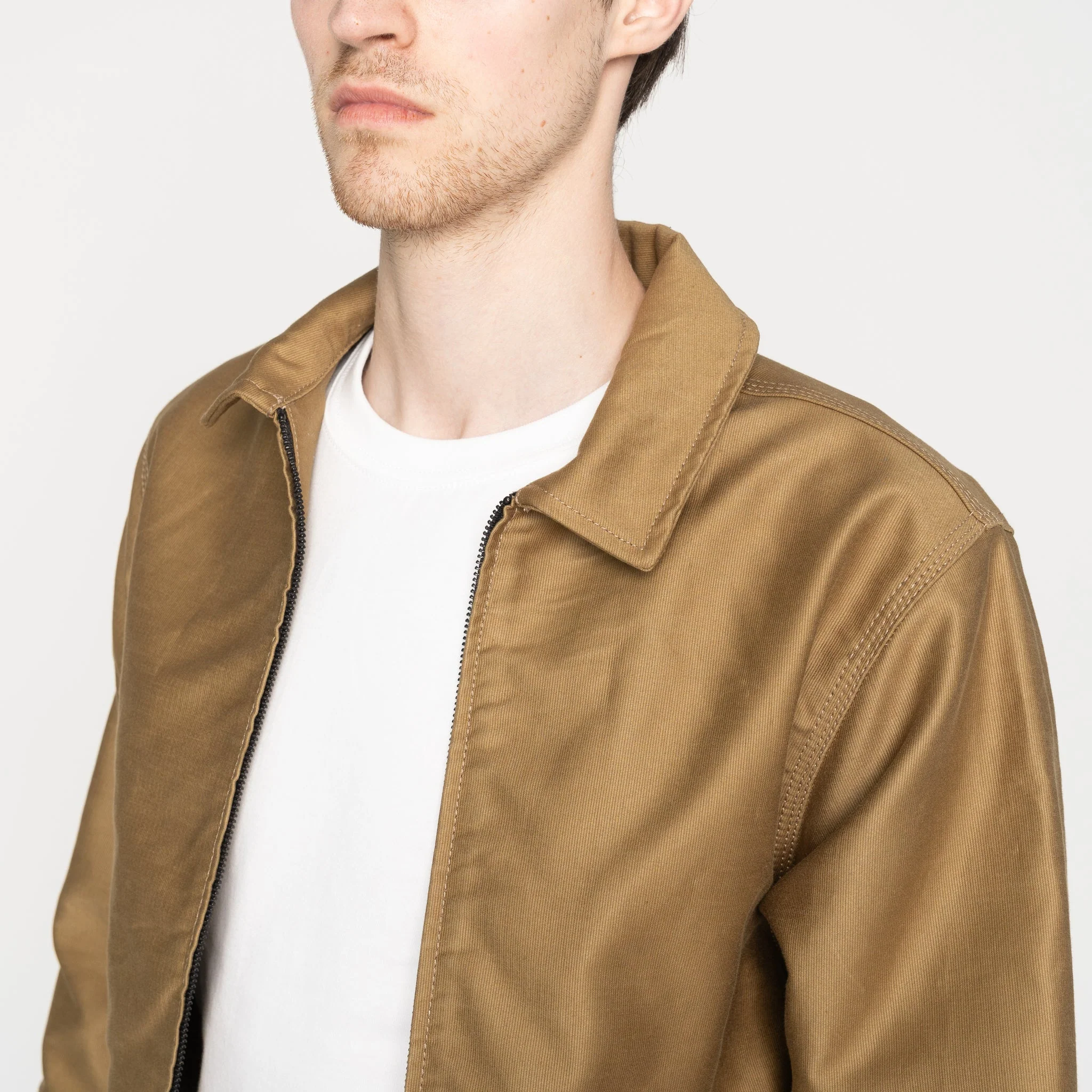 Zip Jacket - Brushed Jungle Cloth - Tan - Image 4